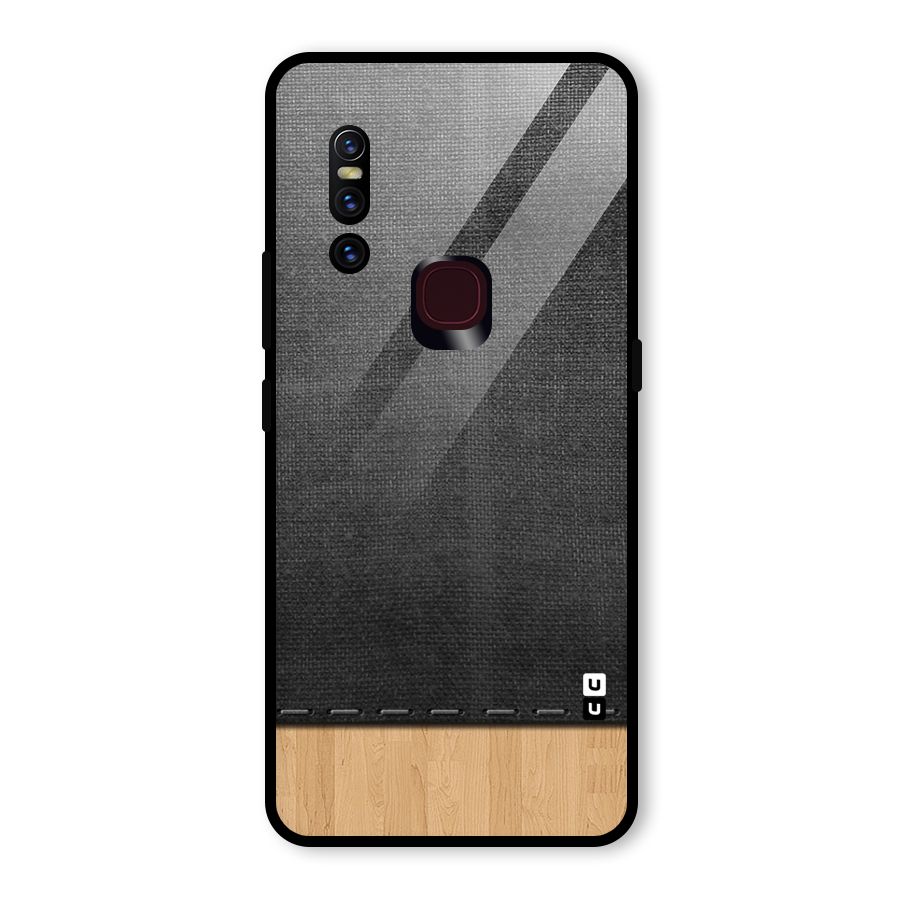 Bicolor Wood Texture Glass Back Case for Vivo V15