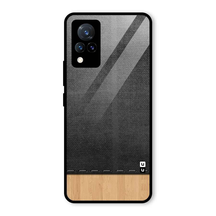 Bicolor Wood Texture Glass Back Case for Vivo V21 5G