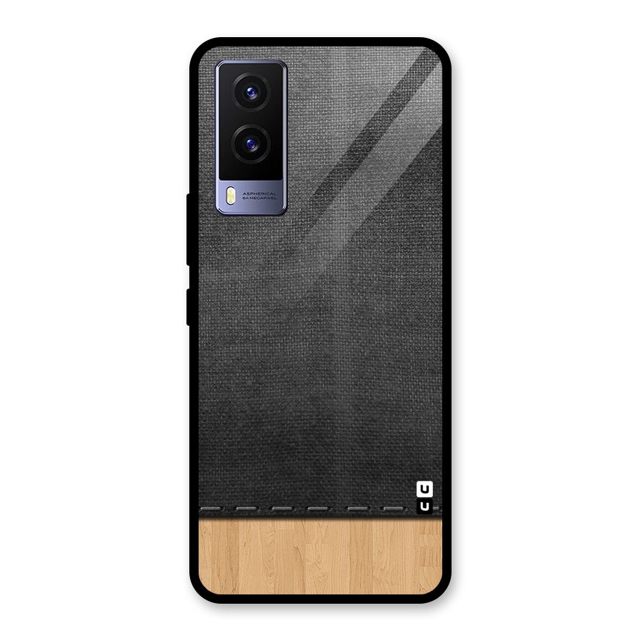 Bicolor Wood Texture Glass Back Case for Vivo V21e 5G
