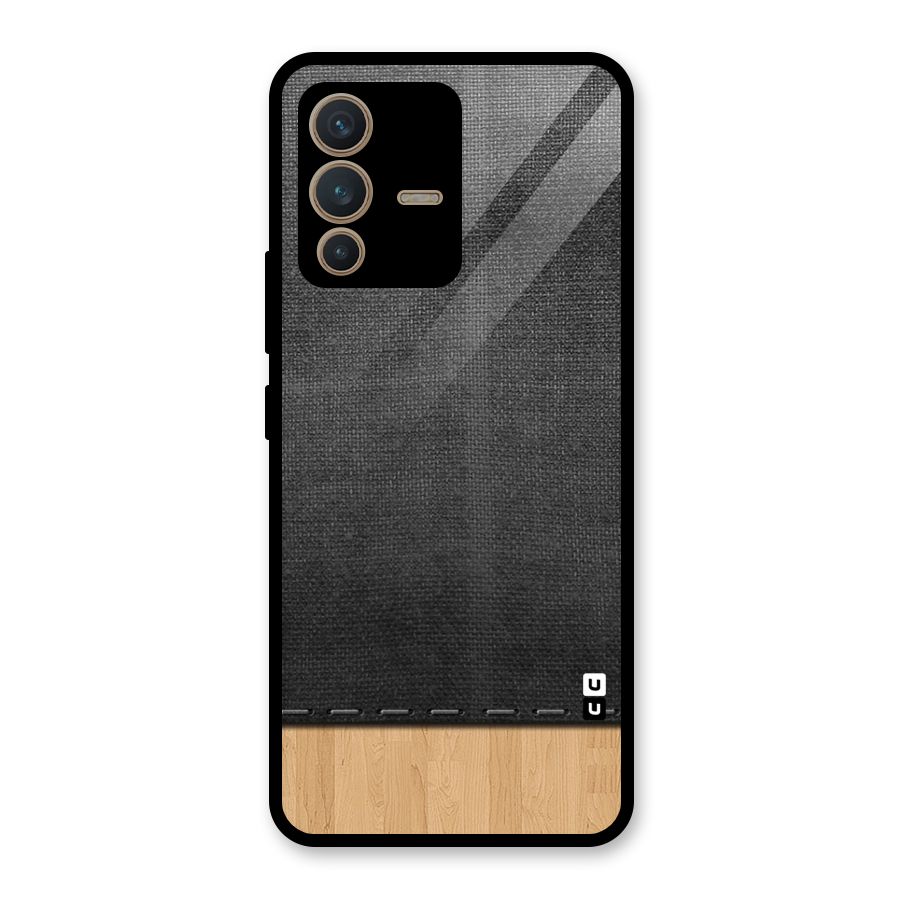 Bicolor Wood Texture Glass Back Case for Vivo V23 5G