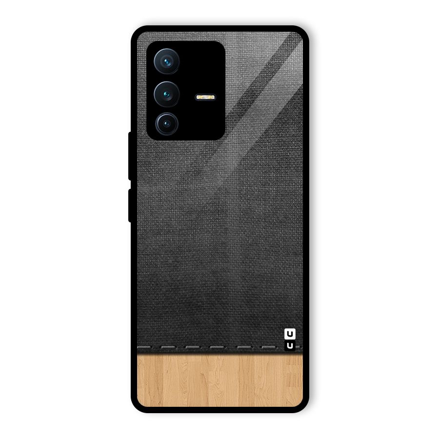 Bicolor Wood Texture Glass Back Case for Vivo V23 Pro
