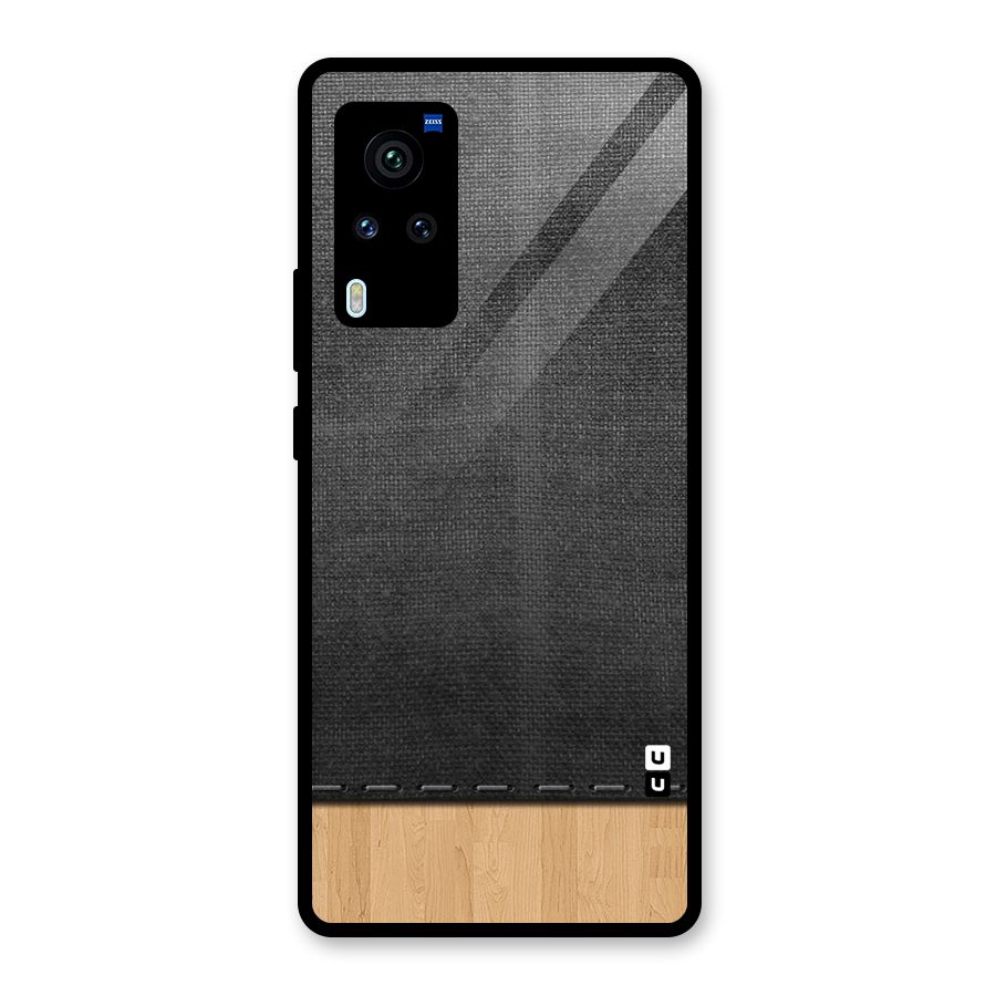 Bicolor Wood Texture Glass Back Case for Vivo X60 Pro