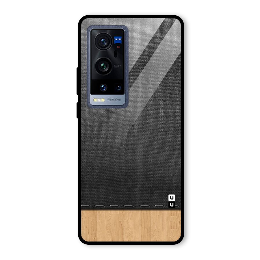 Bicolor Wood Texture Glass Back Case for Vivo X60 Pro Plus