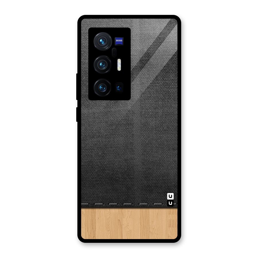 Bicolor Wood Texture Glass Back Case for Vivo X70 Pro Plus
