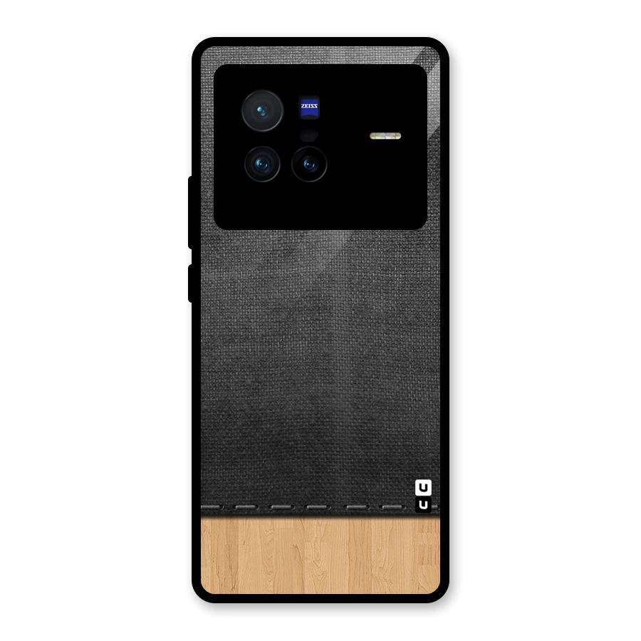 Bicolor Wood Texture Glass Back Case for Vivo X80