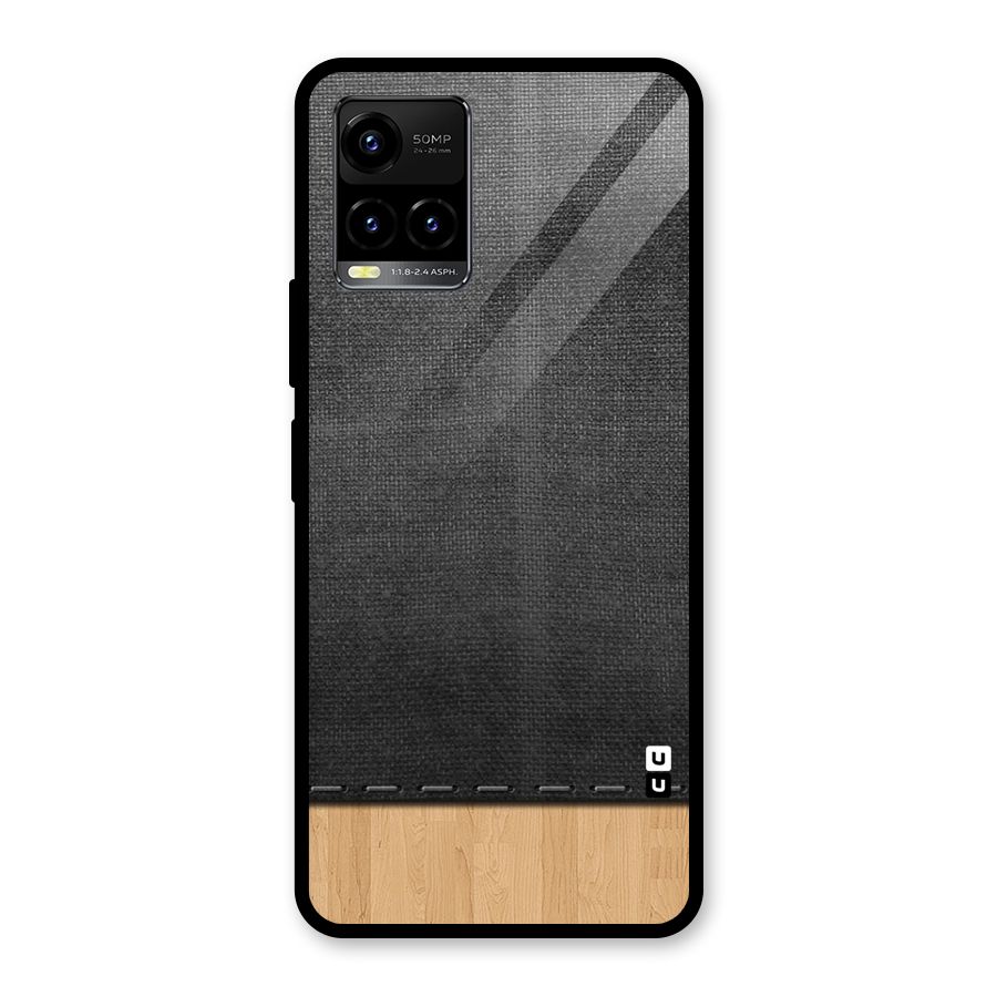 Bicolor Wood Texture Glass Back Case for Vivo Y21T