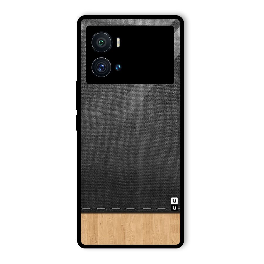 Bicolor Wood Texture Glass Back Case for Vivo iQOO 9 Pro