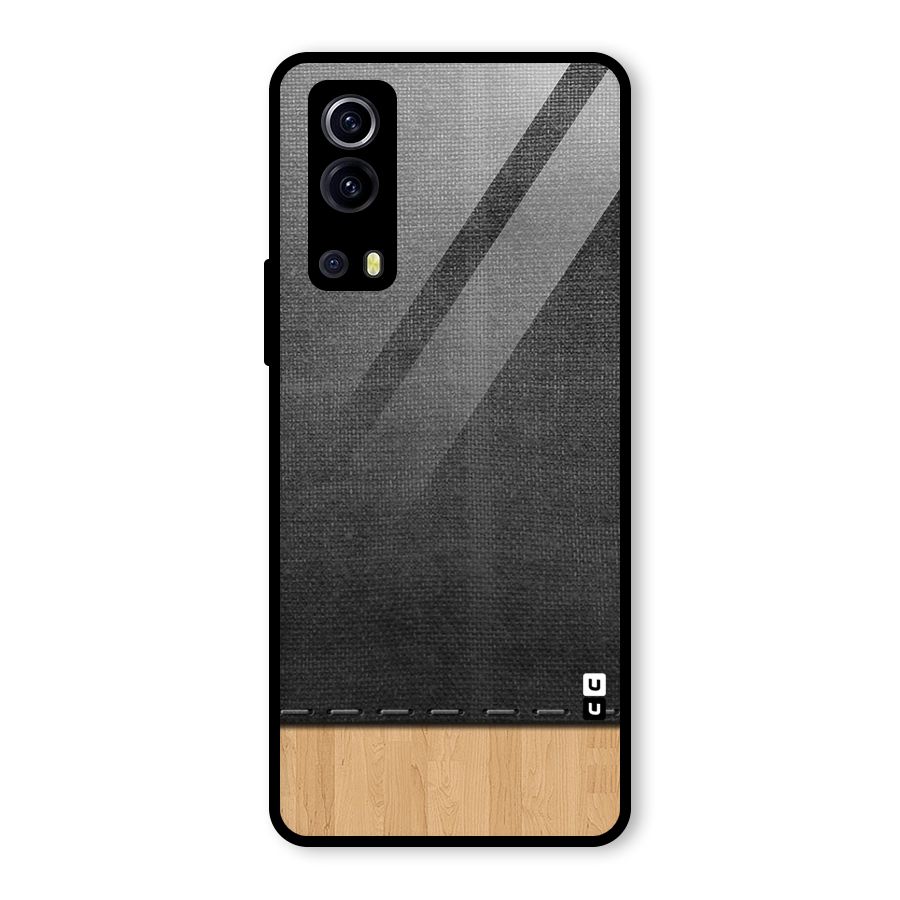 Bicolor Wood Texture Glass Back Case for Vivo iQOO Z3