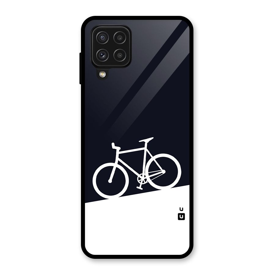 Bicycle Minimal Art Glass Back Case for Galaxy A22 4G