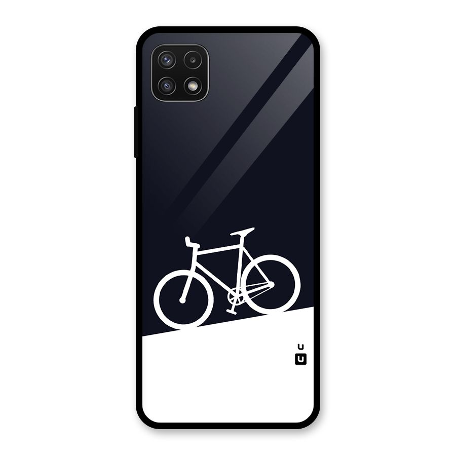 Bicycle Minimal Art Glass Back Case for Galaxy A22 5G