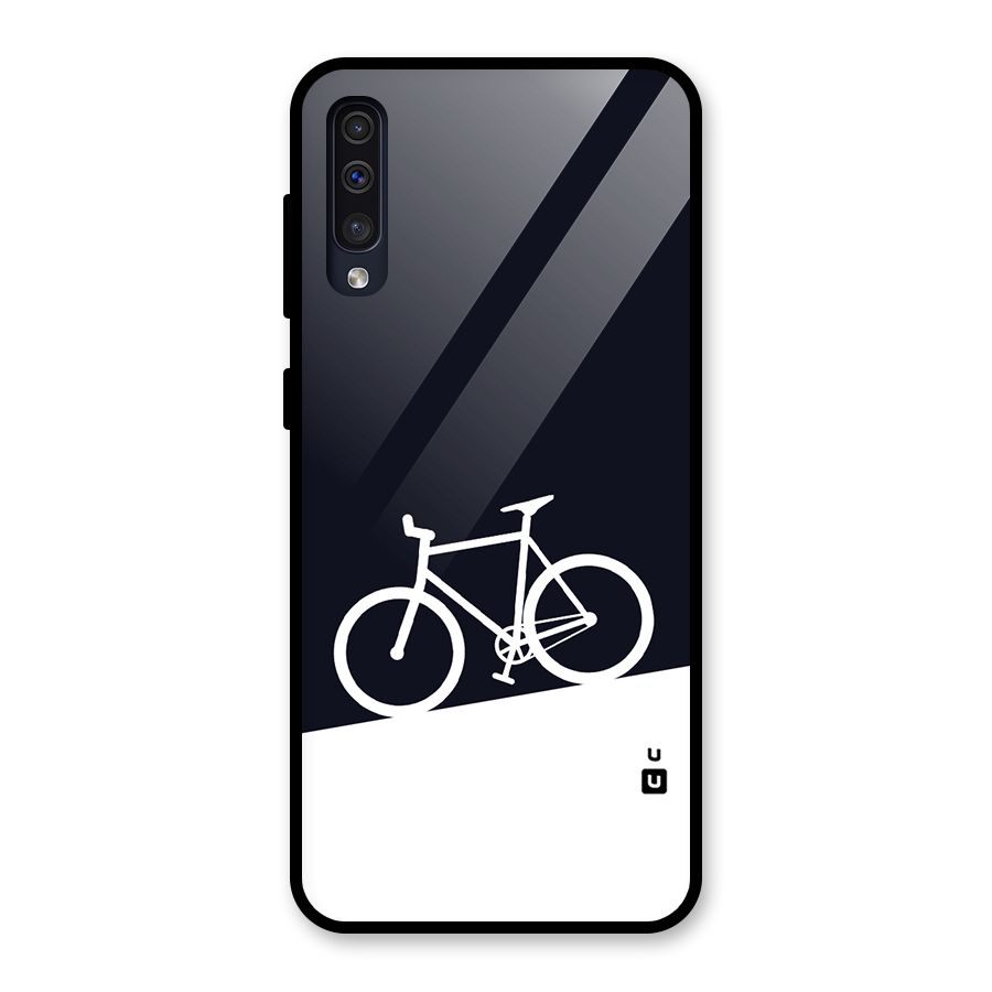 Bicycle Minimal Art Glass Back Case for Galaxy A30s