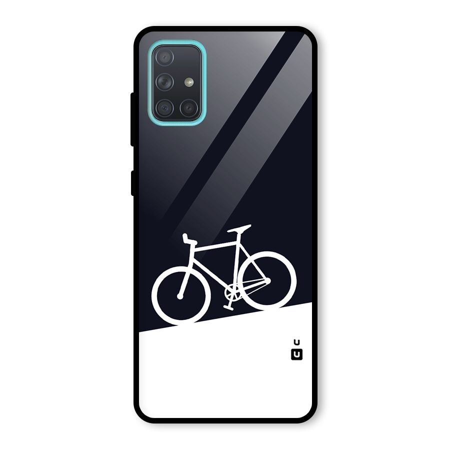 Bicycle Minimal Art Glass Back Case for Galaxy A71