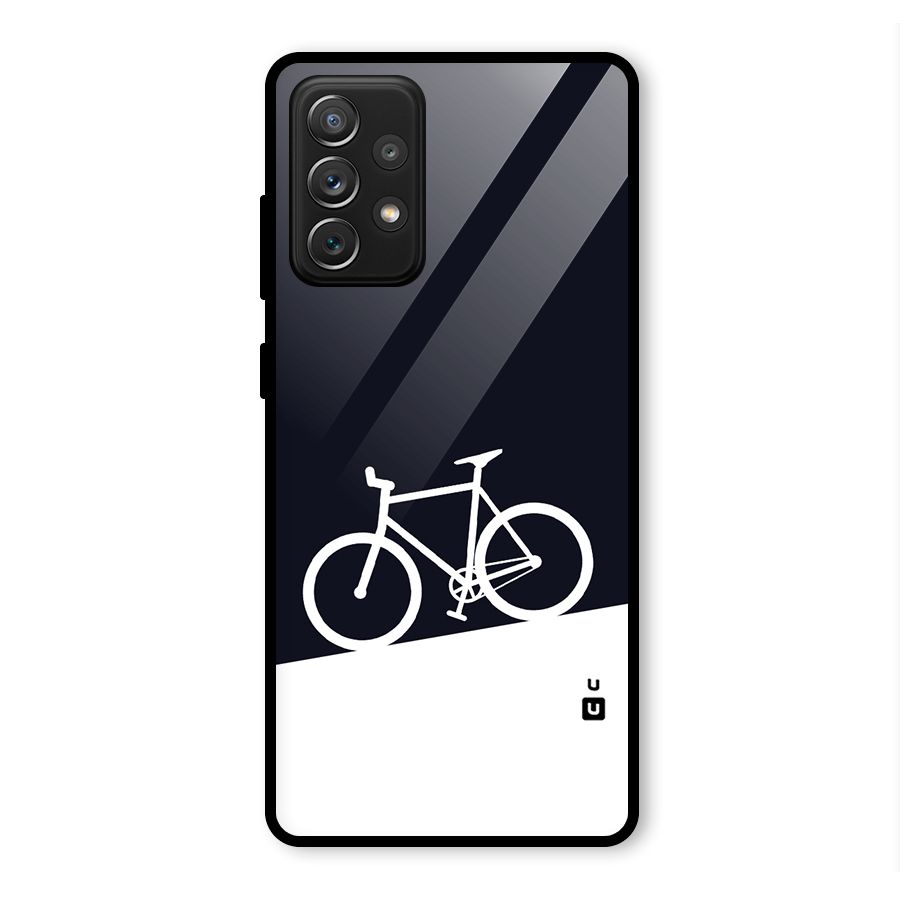 Bicycle Minimal Art Glass Back Case for Galaxy A72