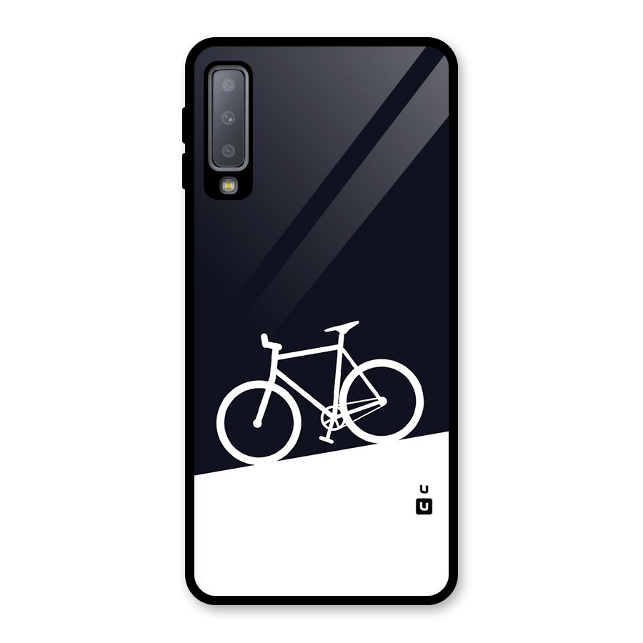 Bicycle Minimal Art Glass Back Case for Galaxy A7 (2018)