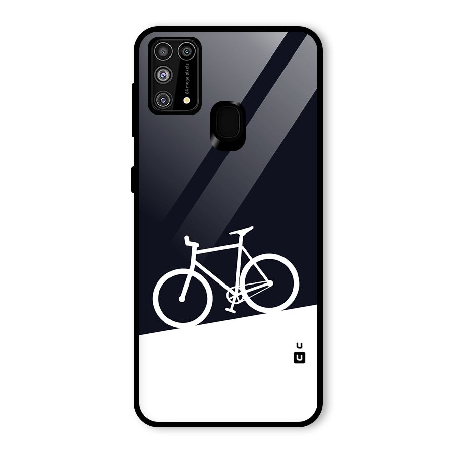 Bicycle Minimal Art Glass Back Case for Galaxy F41