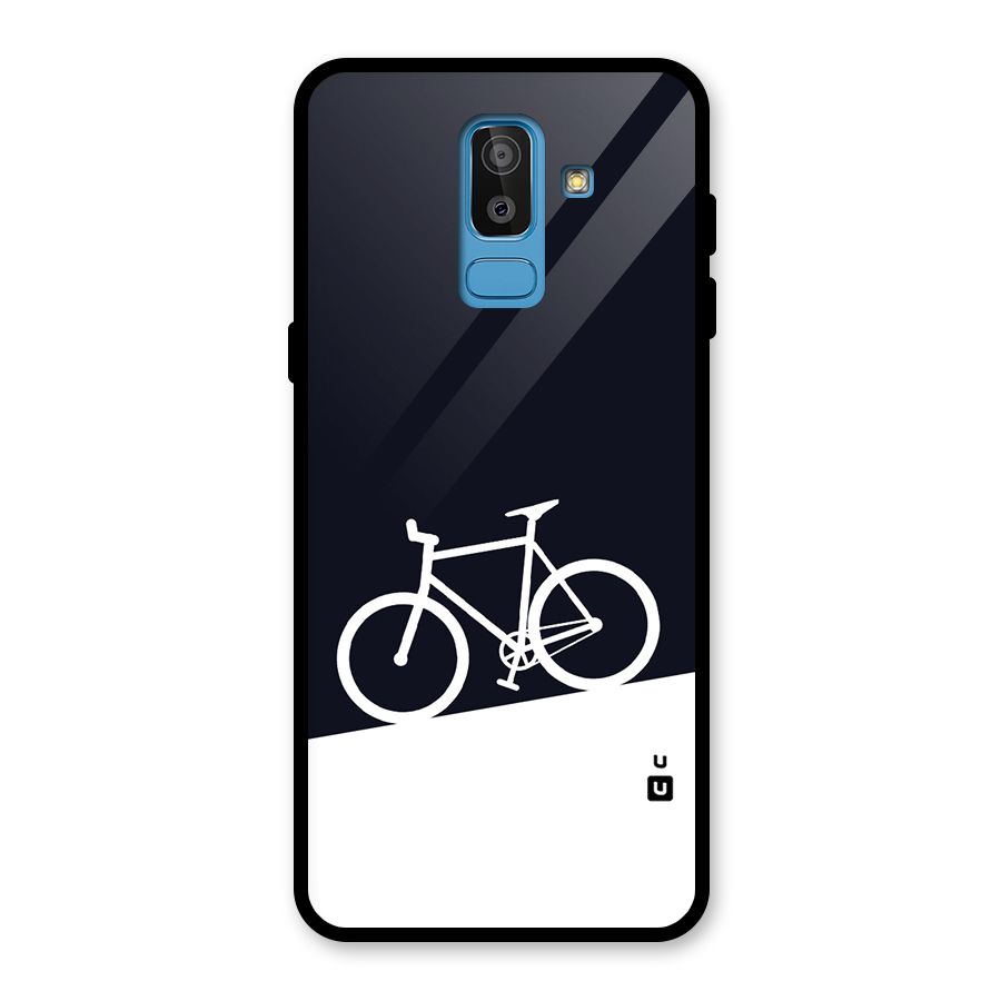 Bicycle Minimal Art Glass Back Case for Galaxy J8