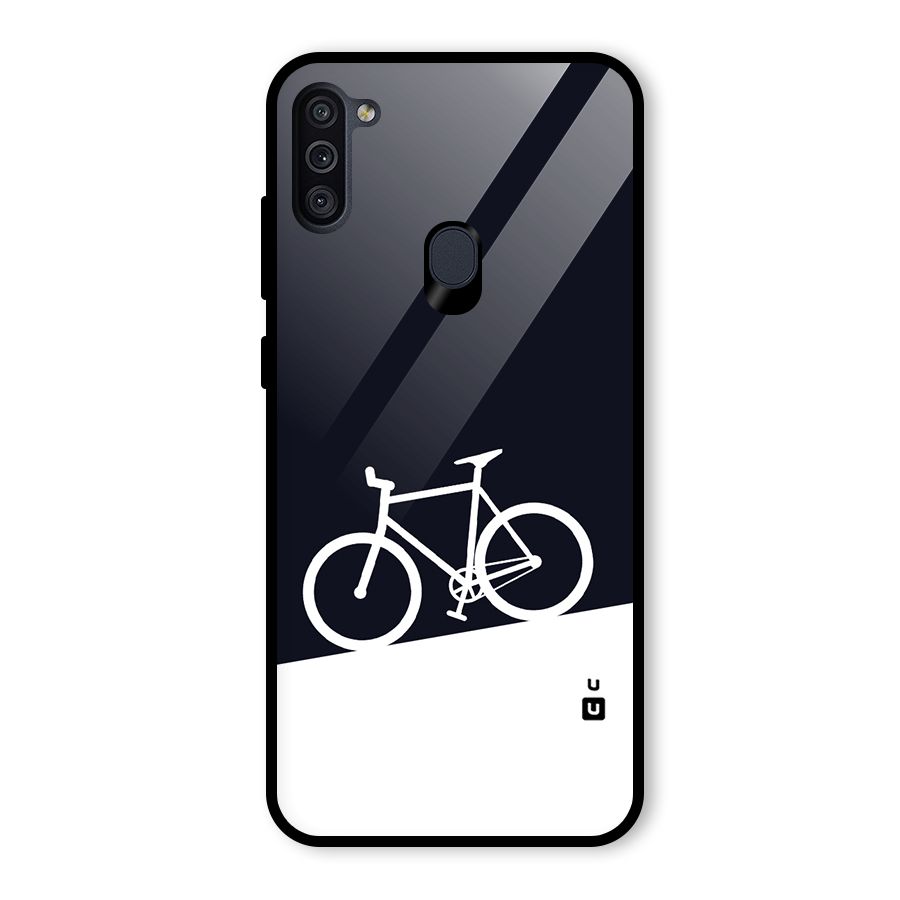 Bicycle Minimal Art Glass Back Case for Galaxy M11