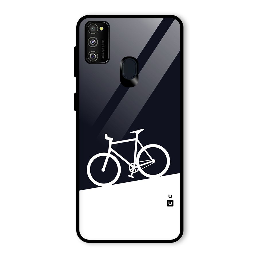 Bicycle Minimal Art Glass Back Case for Galaxy M21