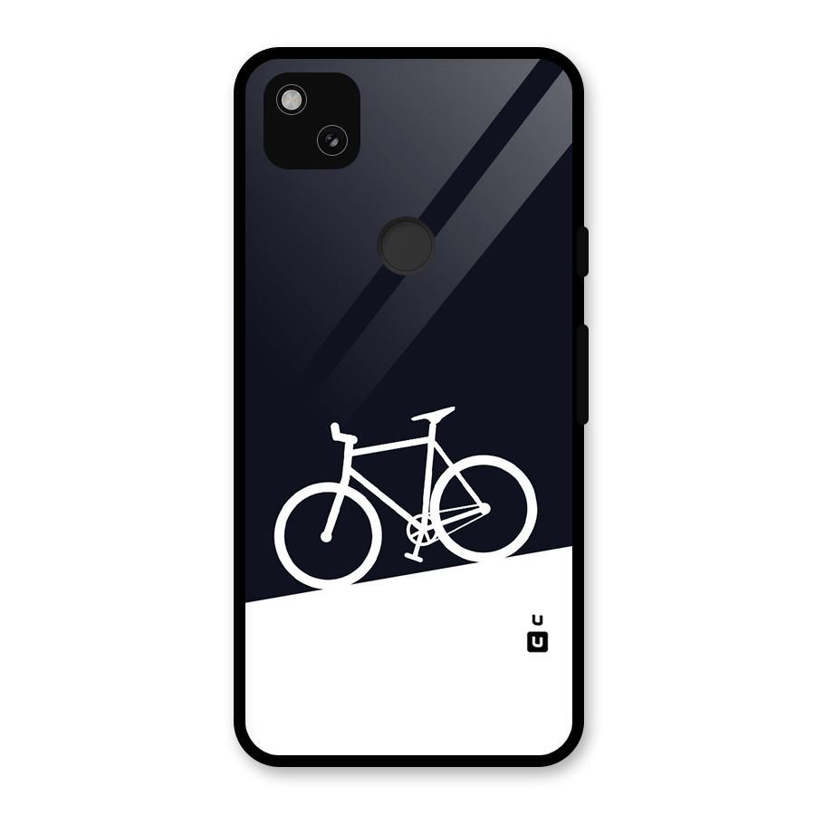 Bicycle Minimal Art Glass Back Case for Google Pixel 4a