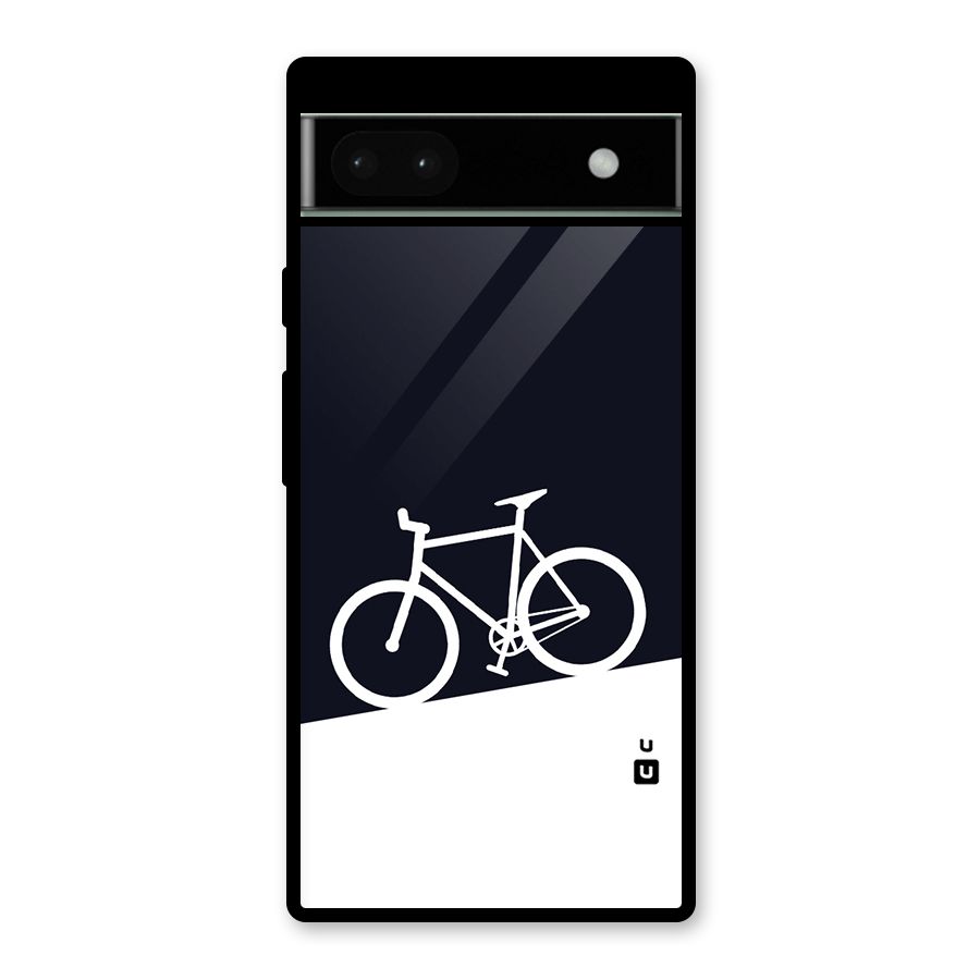 Bicycle Minimal Art Glass Back Case for Google Pixel 6a