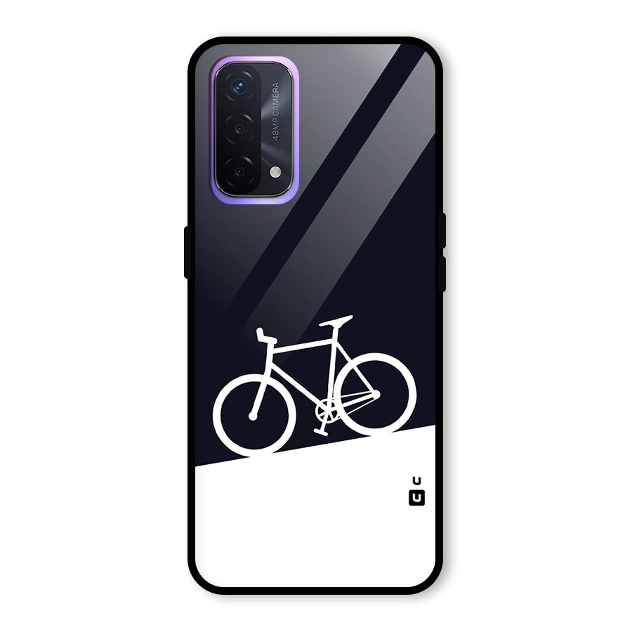 Bicycle Minimal Art Glass Back Case for Oppo A74 5G