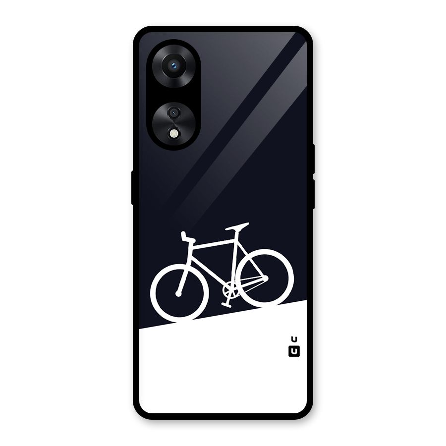 Bicycle Minimal Art Glass Back Case for Oppo A78