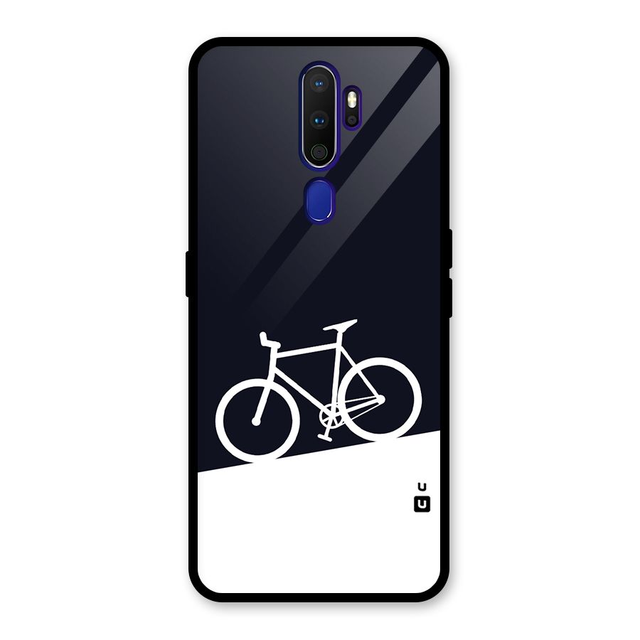 Bicycle Minimal Art Glass Back Case for Oppo A9 (2020)