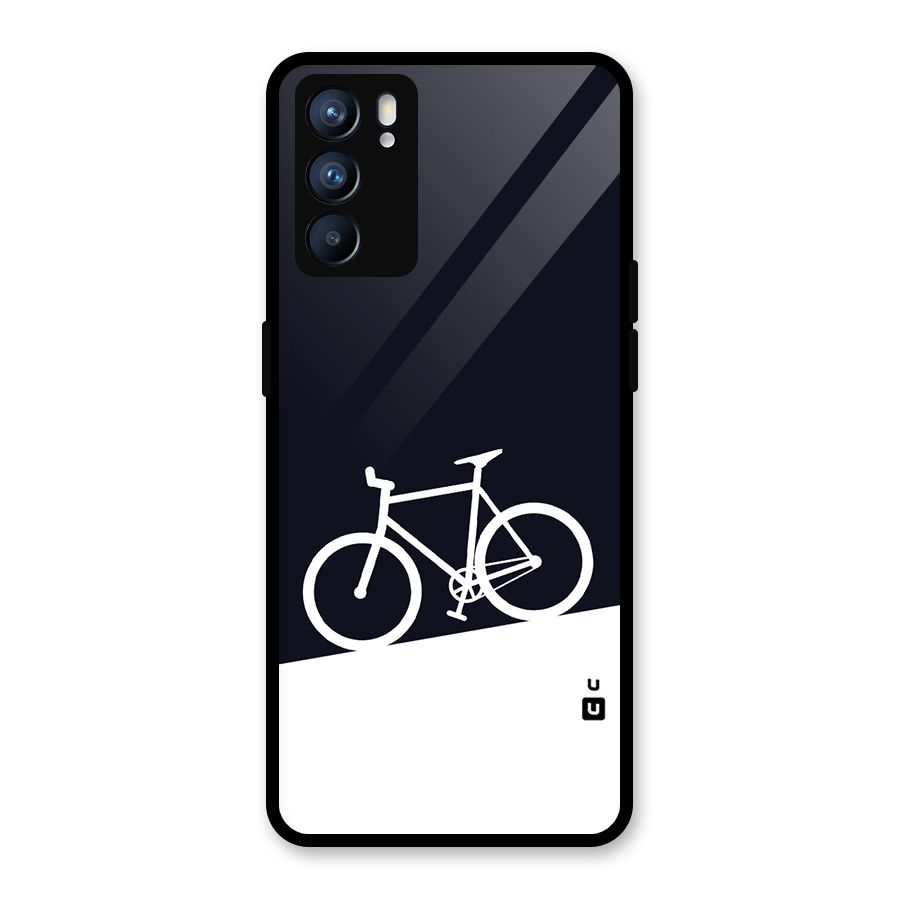 Bicycle Minimal Art Glass Back Case for Oppo Reno6 5G