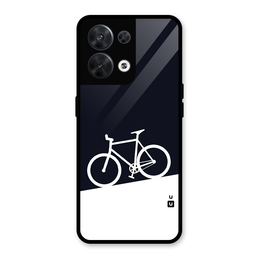 Bicycle Minimal Art Glass Back Case for Oppo Reno8 5G