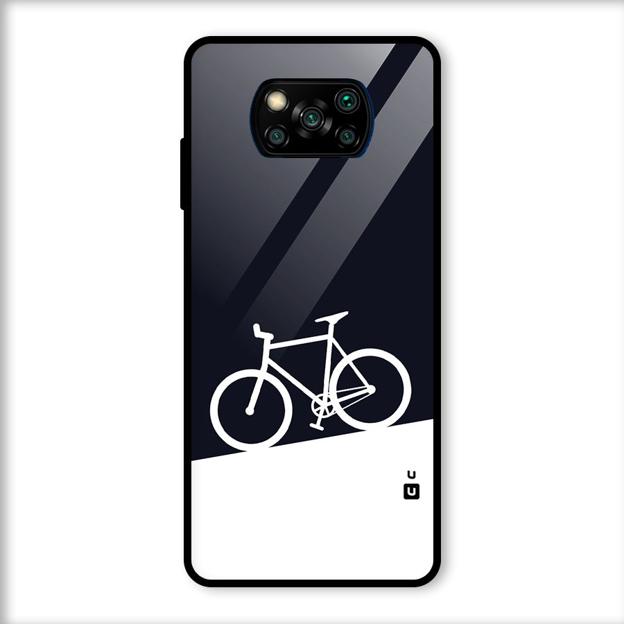 Bicycle Minimal Art Glass Back Case for Poco X3