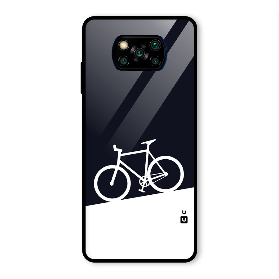 Bicycle Minimal Art Glass Back Case for Poco X3 Pro