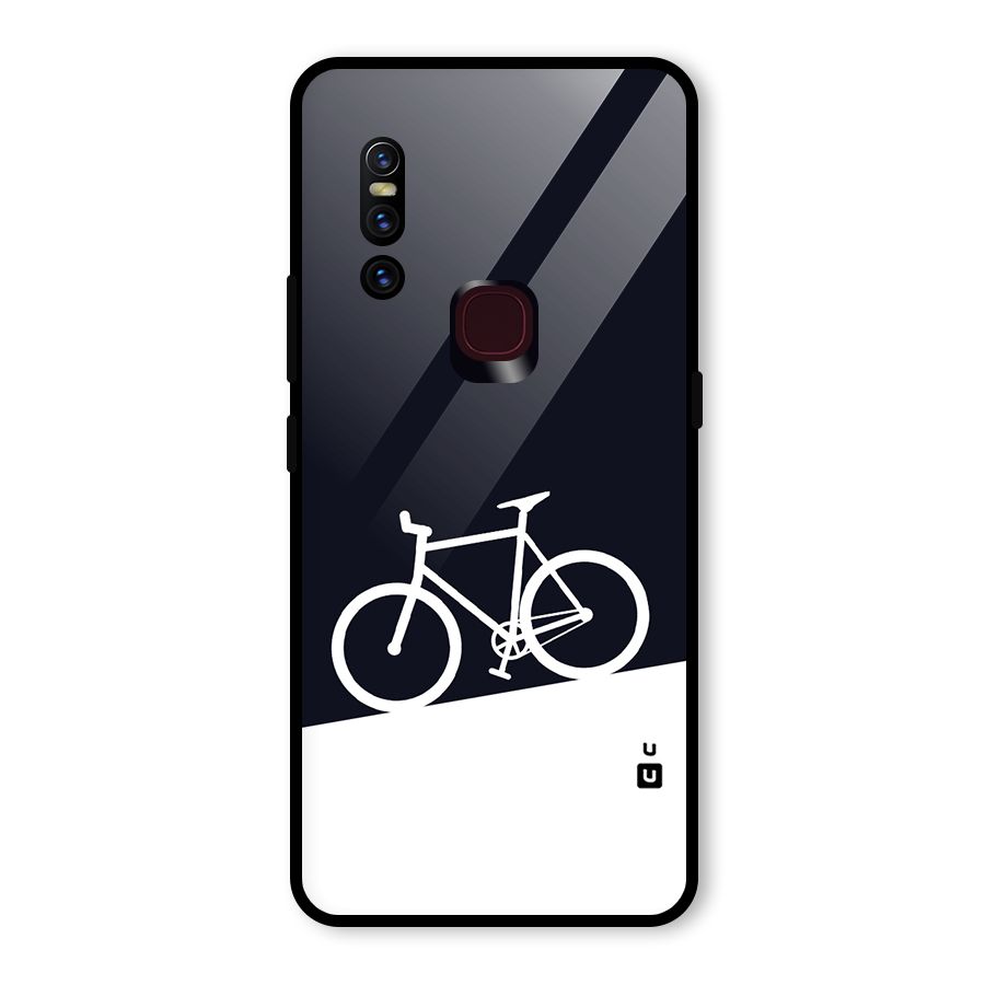 Bicycle Minimal Art Glass Back Case for Vivo V15