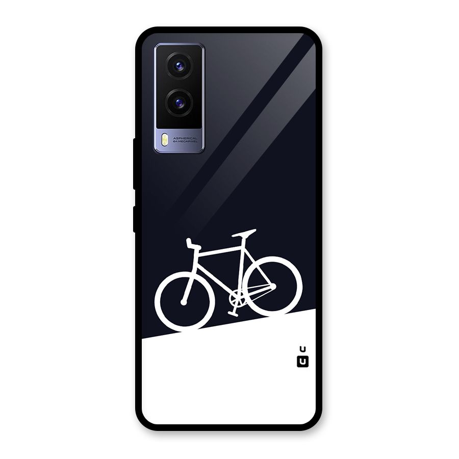 Bicycle Minimal Art Glass Back Case for Vivo V21e 5G
