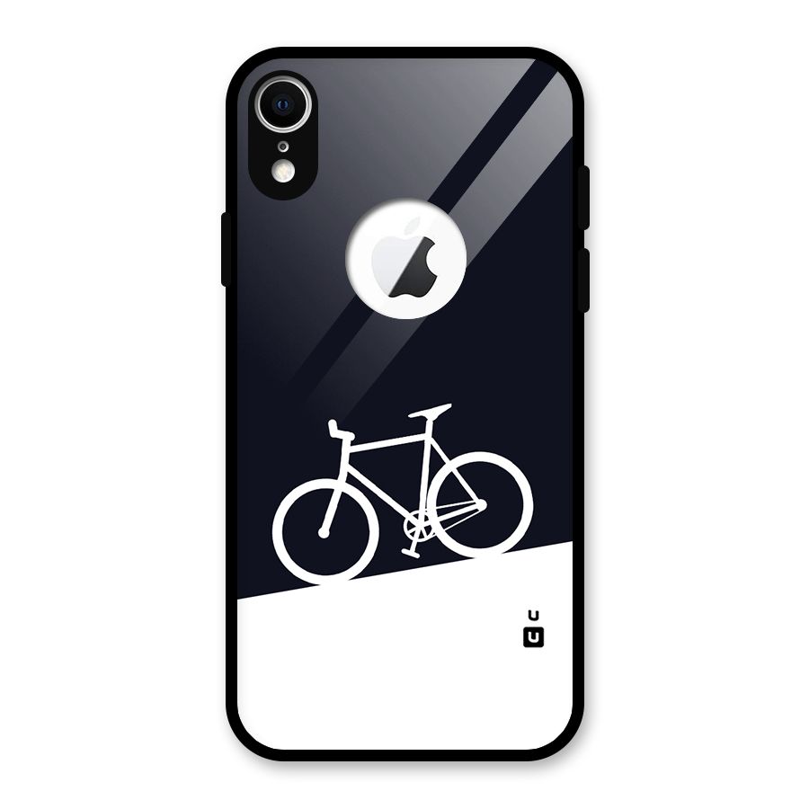 Bicycle Minimal Art Glass Back Case for iPhone XR Logo Cut