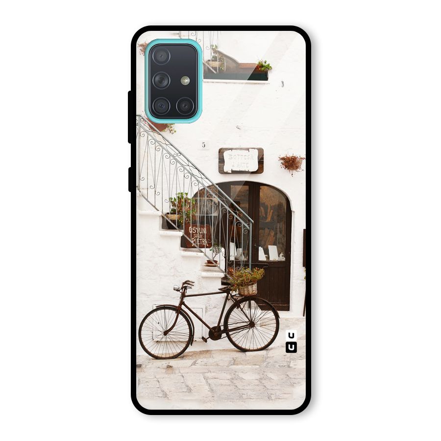 Bicycle Wall Glass Back Case for Galaxy A71