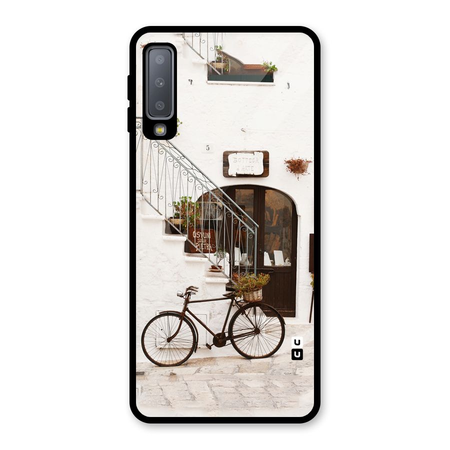 Bicycle Wall Glass Back Case for Galaxy A7 (2018)
