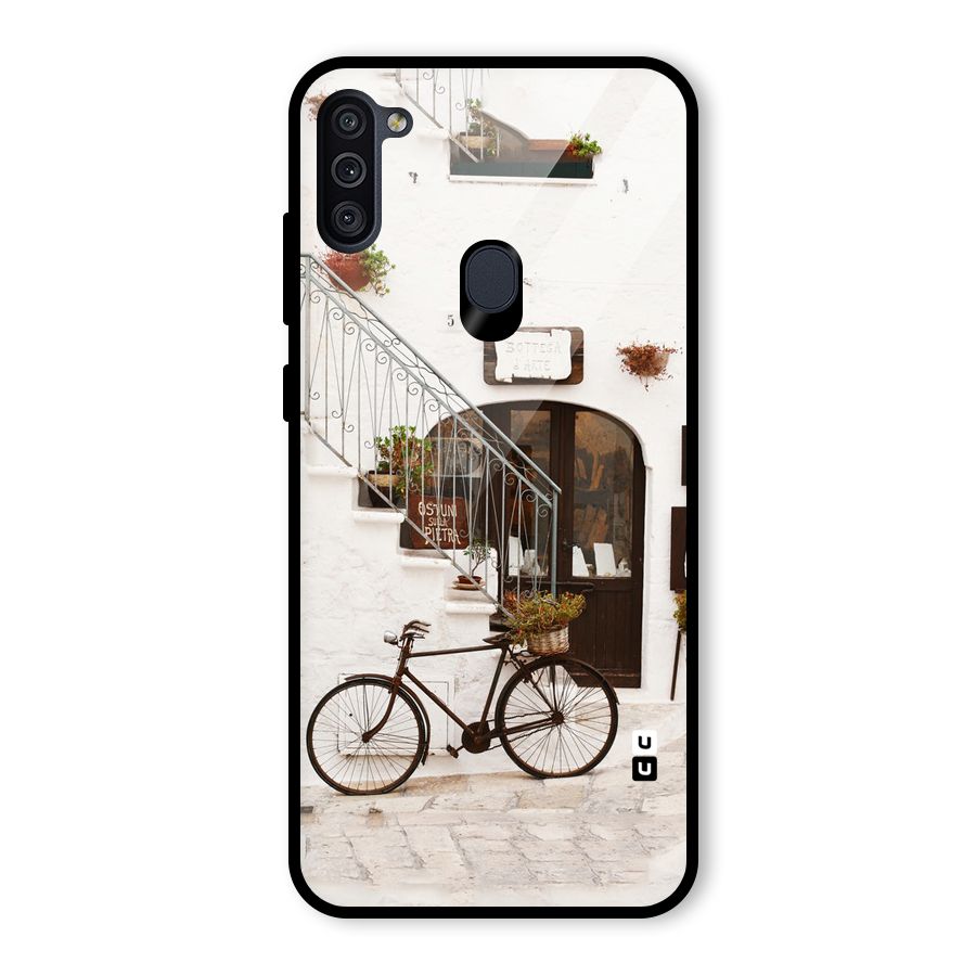 Bicycle Wall Glass Back Case for Galaxy M11