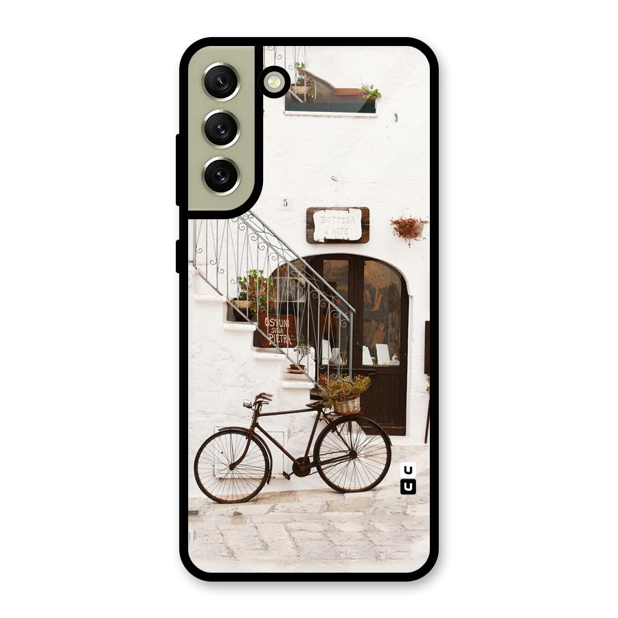 Bicycle Wall Glass Back Case for Galaxy S21 FE 5G