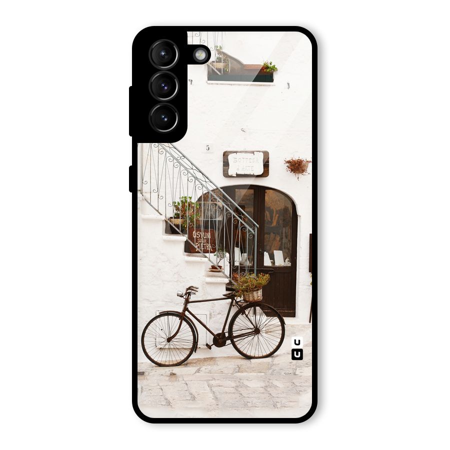 Bicycle Wall Glass Back Case for Galaxy S21 Plus