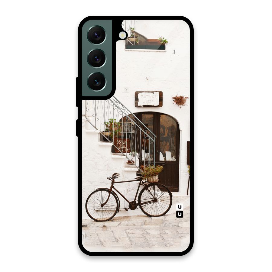 Bicycle Wall Glass Back Case for Galaxy S22 5G