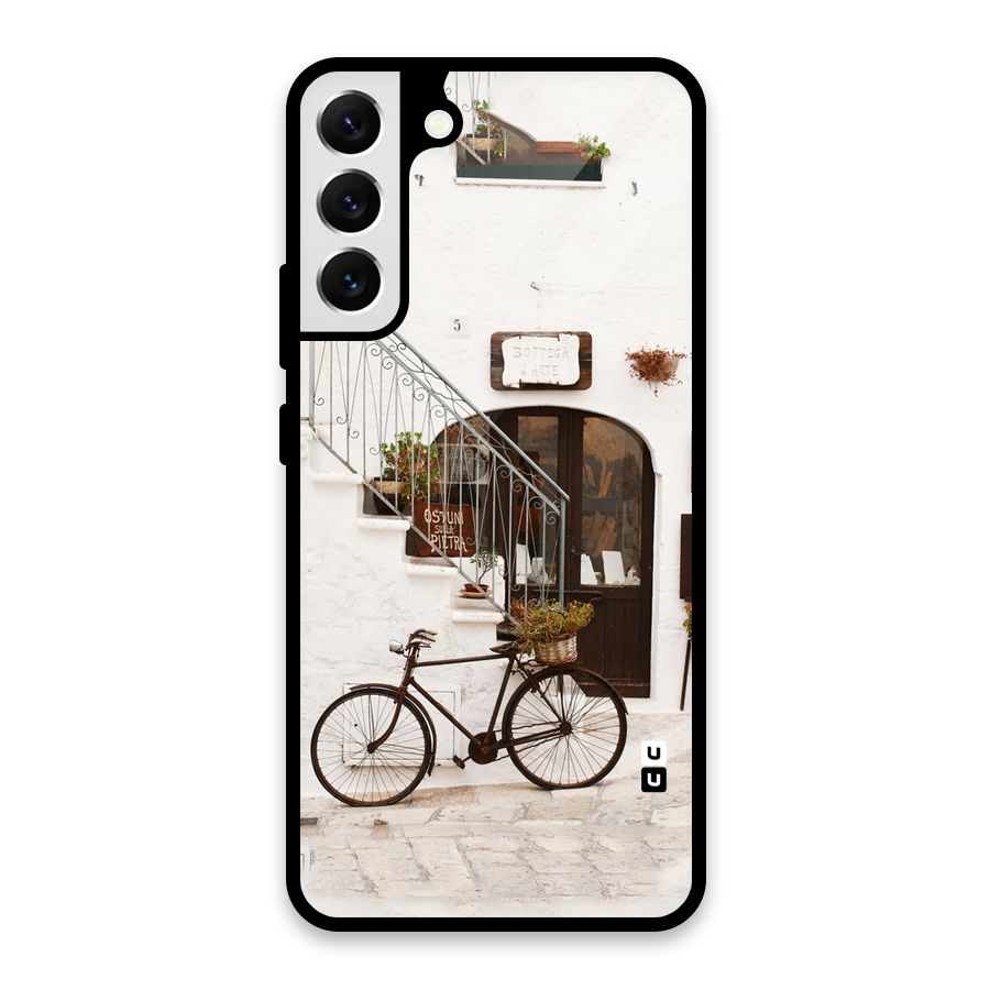 Bicycle Wall Glass Back Case for Galaxy S22 Plus 5G