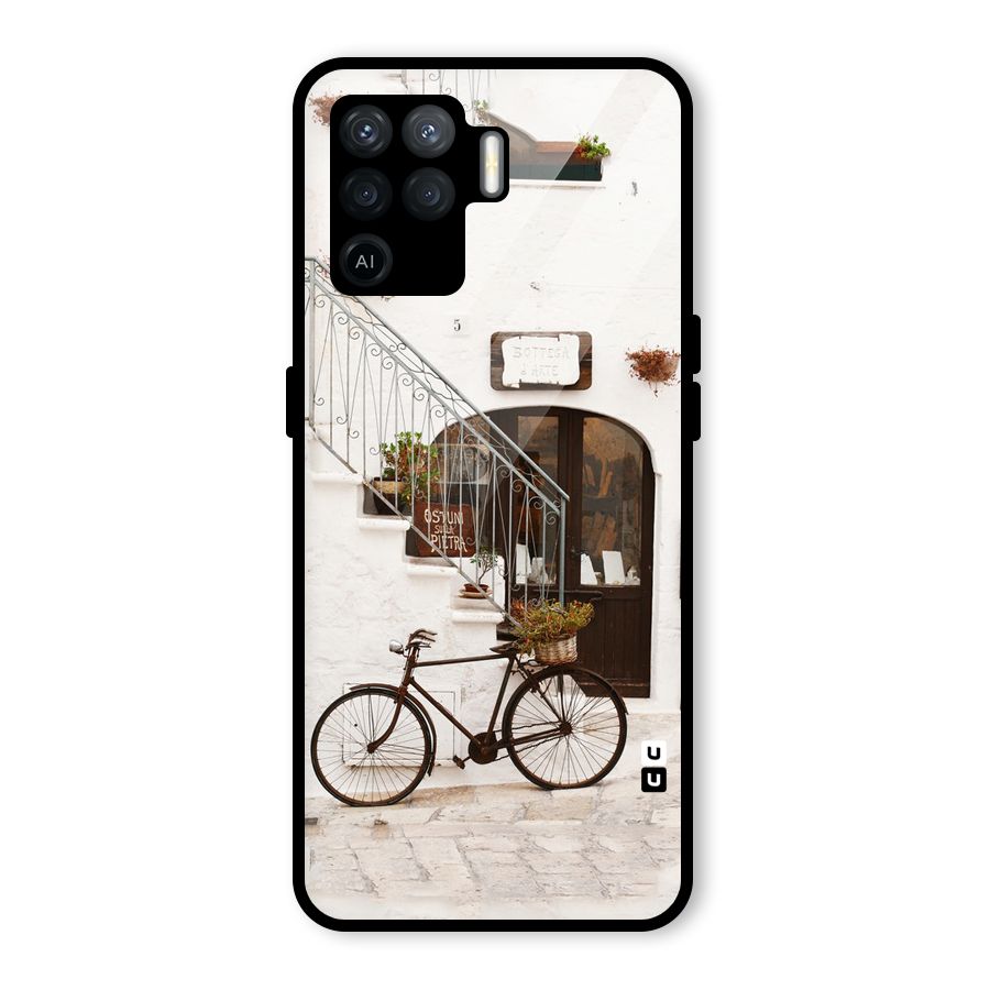 Bicycle Wall Glass Back Case for Oppo F19 Pro