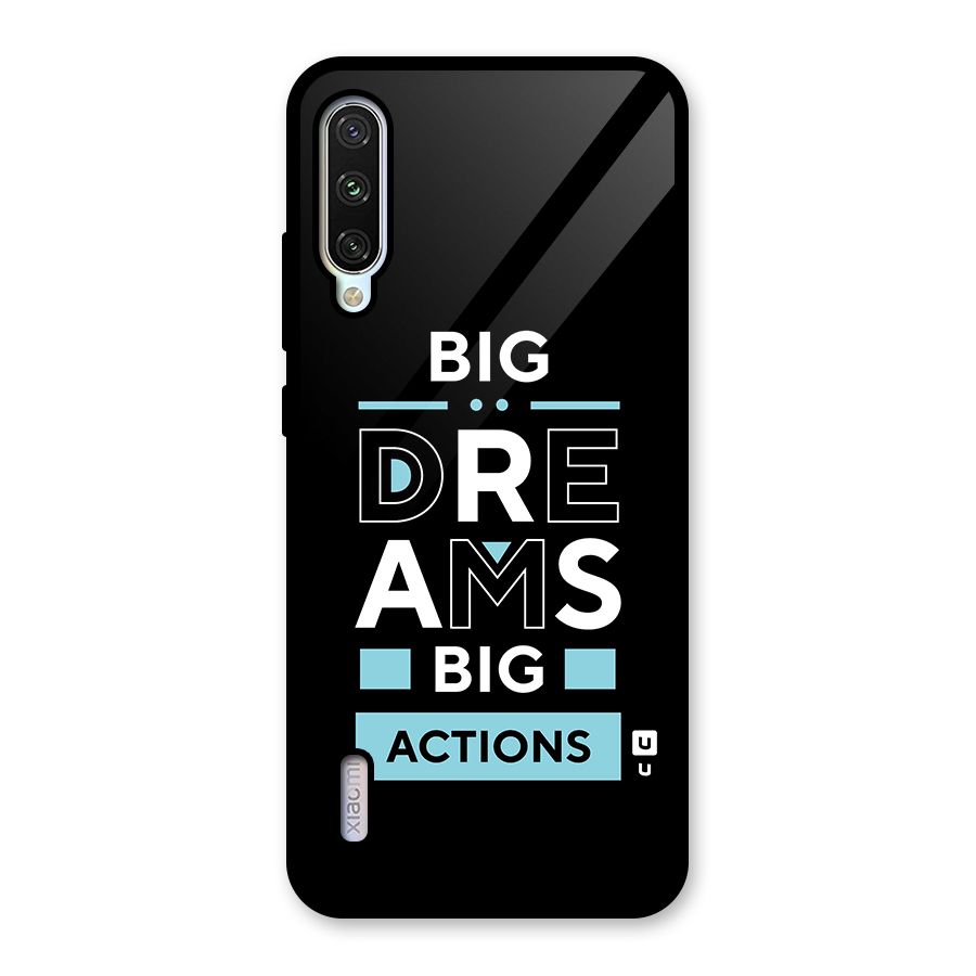 Big Dreams Big Actions Glass Back Case for Mi A3
