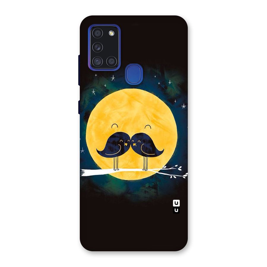 Bird Moustache Back Case for Galaxy A21s