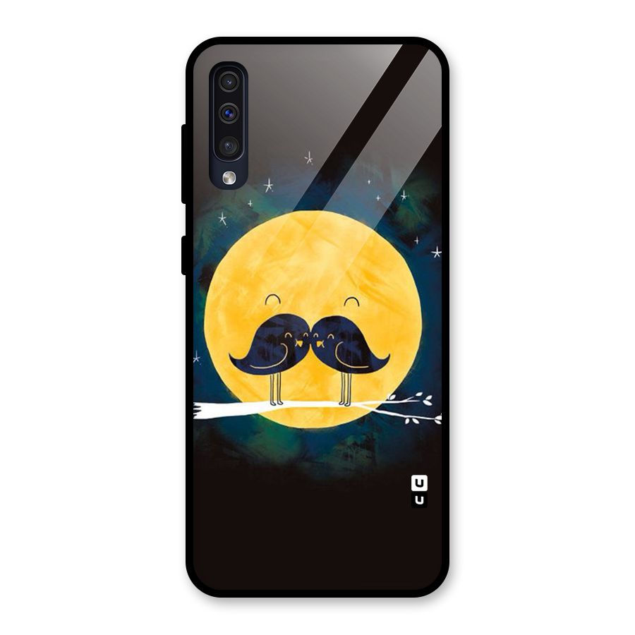 Bird Moustache Glass Back Case for Galaxy A50
