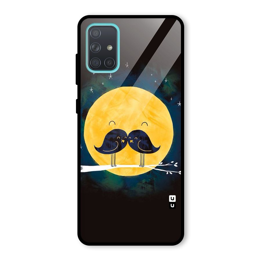Bird Moustache Glass Back Case for Galaxy A71