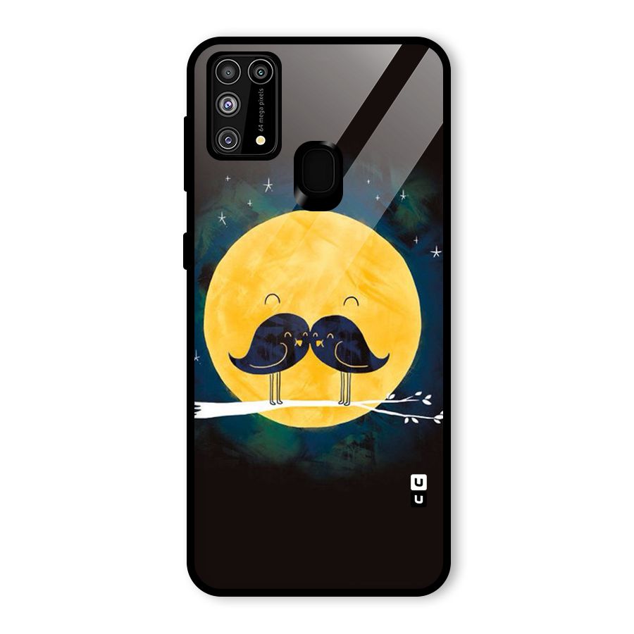 Bird Moustache Glass Back Case for Galaxy F41