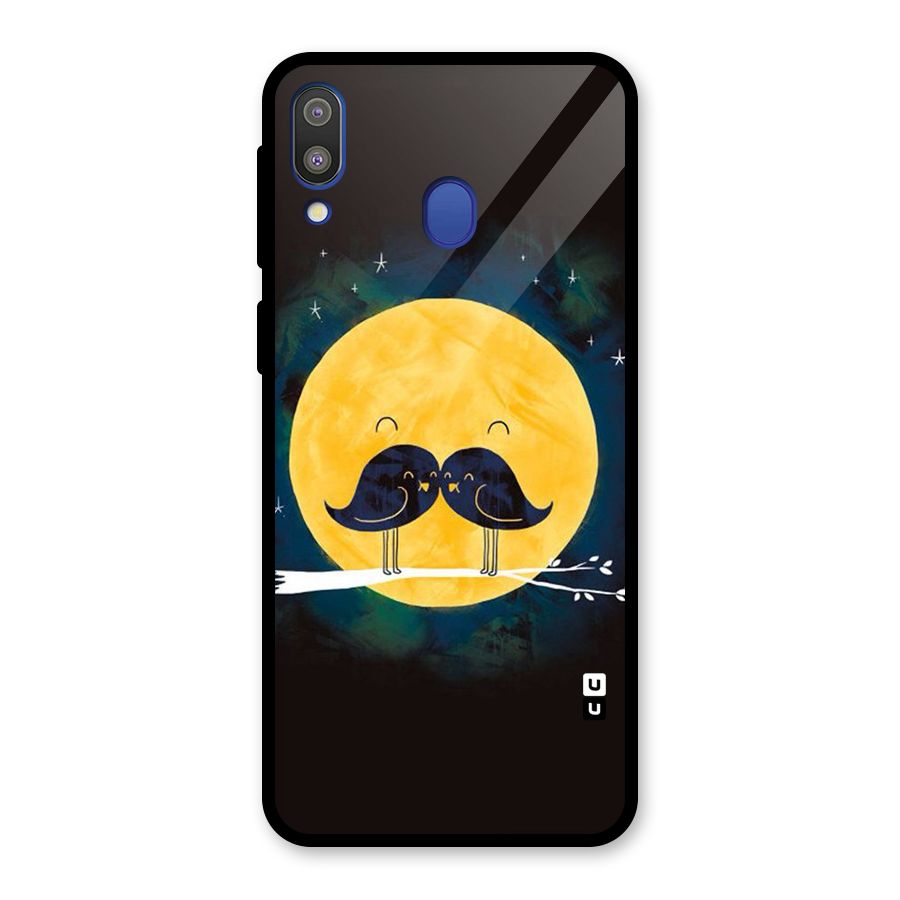 Bird Moustache Glass Back Case for Galaxy M20