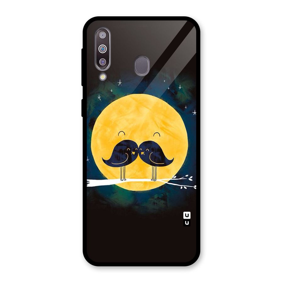 Bird Moustache Glass Back Case for Galaxy M30