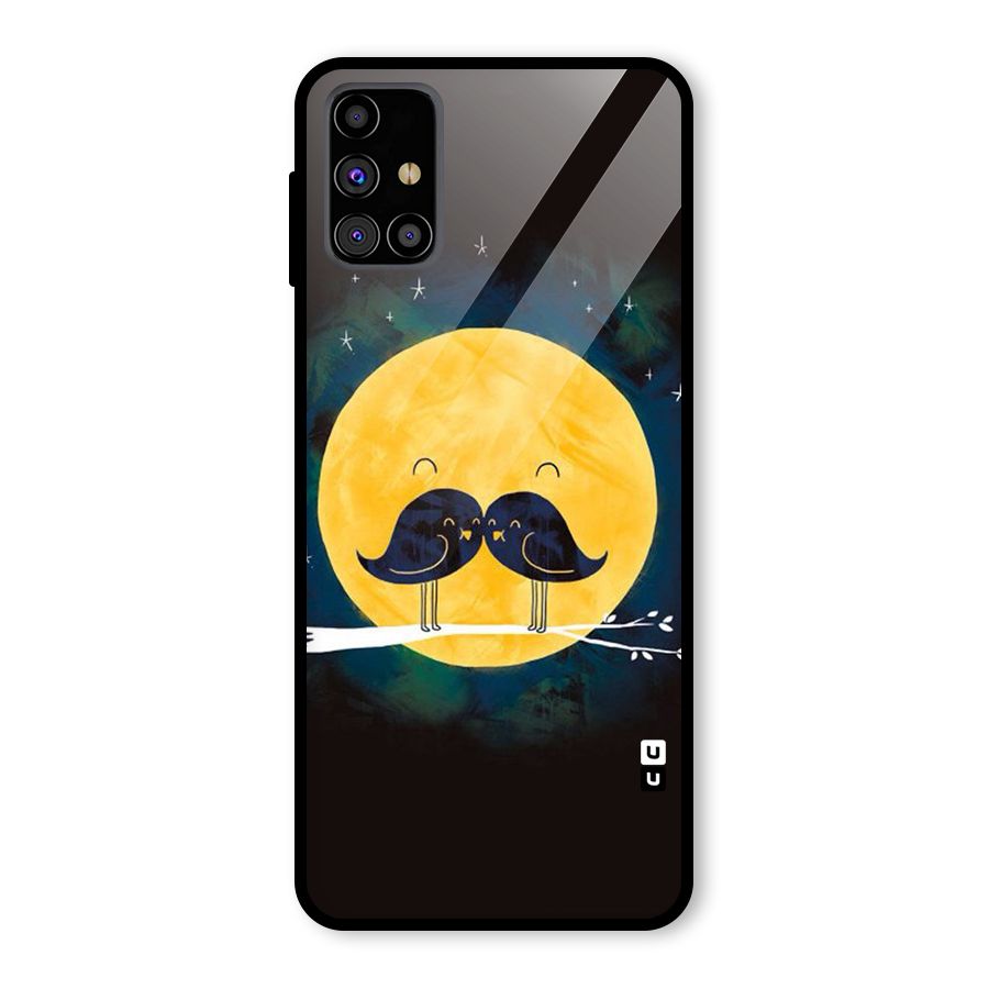 Bird Moustache Glass Back Case for Galaxy M31s